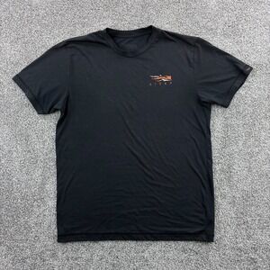 Sitka Gear Shirt Mens Large Black Short Sleeve Performance Hunting Stretch Logo
